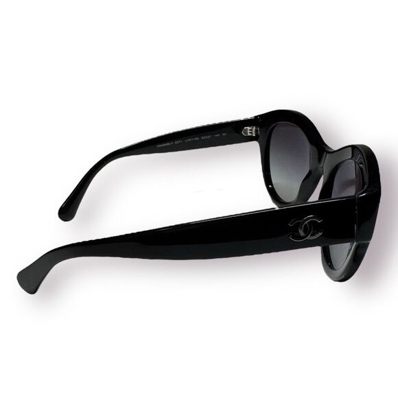 CHANEL 5371 Butterfly Sunglasses Black Gradient Smokey Lenses w/ Case - Picture 6 of 12